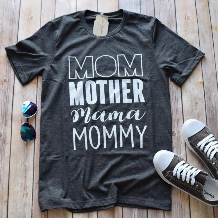 Mom Mommy Graphic Tee -- Dark Grey