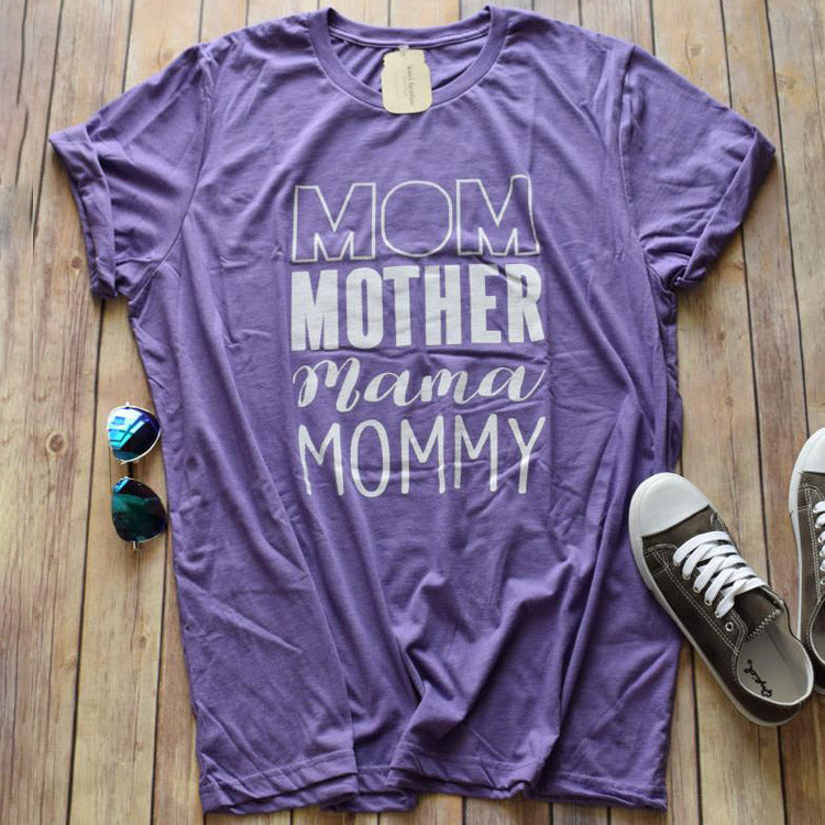 Mom Mommy Graphic Tee -- Purple
