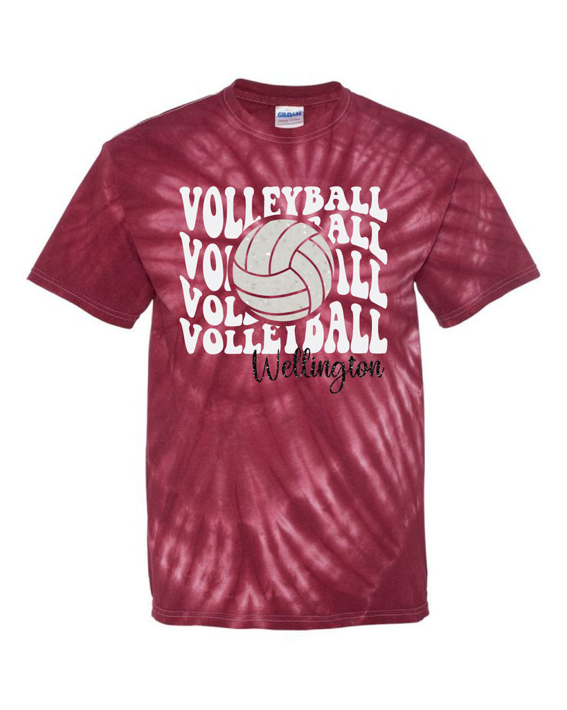 Wellington Volleyball Maroon Tie Dye