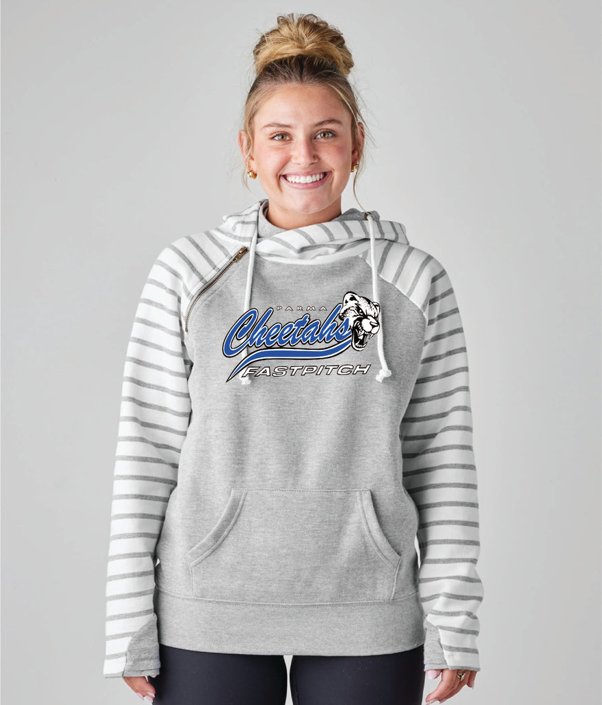 Cheetah on side zip hoodie