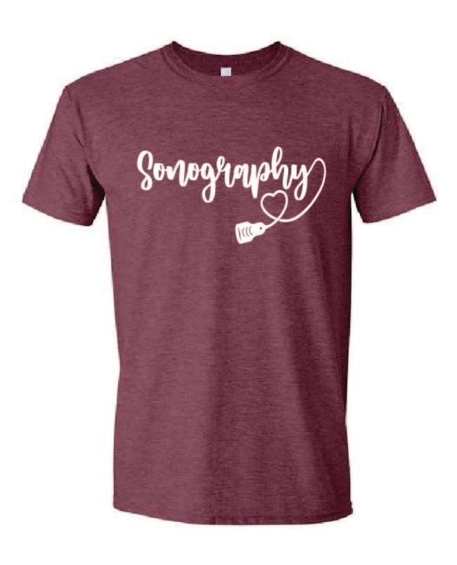 Sonography with heart Tshirt