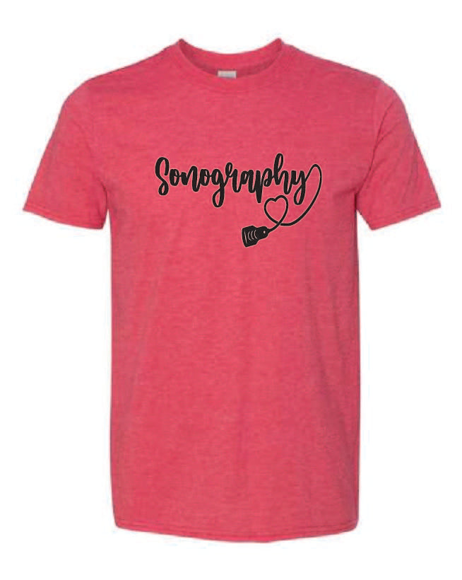 Sonography with heart Tshirt