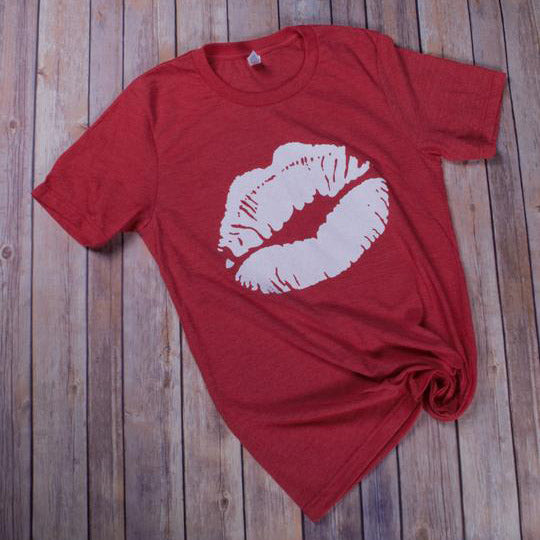 Valentine Lips Tee -- Red