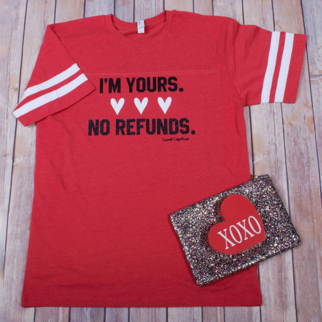 No Refunds Striped -- Red