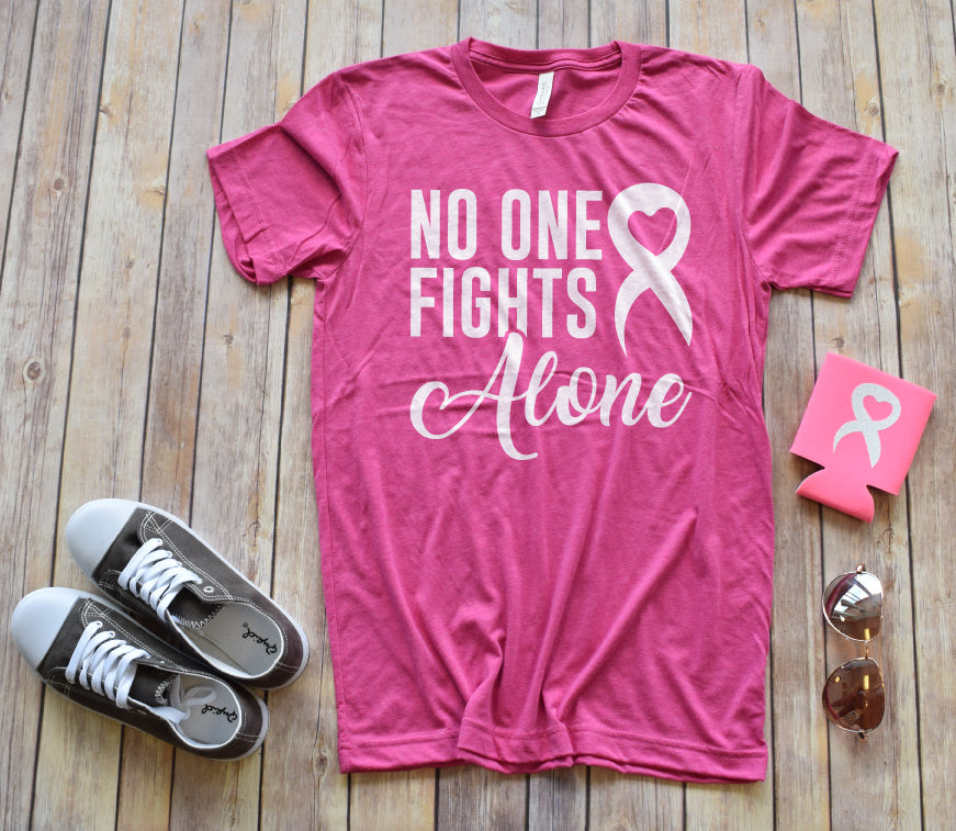 No One Fights Alone Cancer Tee
